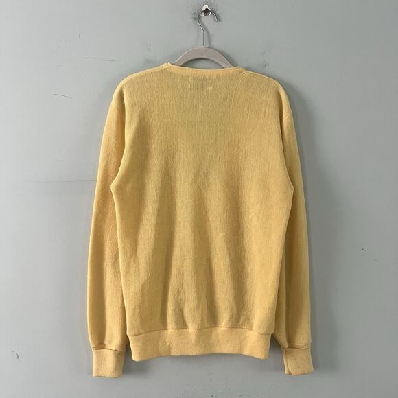 Vintage Christian Dior Yellow Cardigan Orlon Acrylic USA Grandpa Sweater - Picture 2 of 5